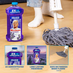 Mr. Clean All Purpose Cleaner, Floor Cleaner for Mopping Home, Bathroom, & Kitchen, Cleaning Liquid for Mop & Bucket, Cleaning Supplies, Multi-Surface Dilutable, Lavender, 41oz