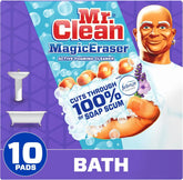 Mr. Clean Magic Eraser, Bathroom, Shower, and Shoe Cleaner with Febreze Lavender Scent, Cleaning Pads with Durafoam, 10 Count
