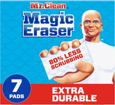 Mr. Clean Magic Eraser, All Purpose Cleaner, Cleaning Scrubber, Wall, Sneaker, Kitchen, Bathroom, Shower, Melamine Sponge, Pads, Extra Durable, 7ct