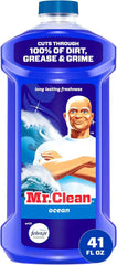 Mr. Clean All Purpose Cleaner, Mop Soap, Floor Cleaner for Mopping Home, Bathroom, & Kitchen, Cleaning Liquid for Mop & Bucket, Cleaning Supplies, Multi-Surface Dilutable, Ocean, 41oz