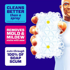 Mr. Clean Magic Eraser Sponge, Bathroom Cleaner, Shower Cleaner, Tub Cleaner, Soap Scum Remover, Bathroom Cleaning Supplies, Dawn Cleaning Power with Lemon Scent, 2 in 1 Bath, 7ct