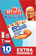 Mr. Clean Magic Eraser Sponge, All Purpose Cleaner, Cleaning Scrubber, Wall, Sneaker, Kitchen, Bathroom, Shower, Melamine Sponge, Pads, Extra Durable, 10ct