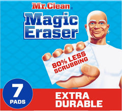 Mr. Clean Magic Eraser, All Purpose Cleaner, Cleaning Scrubber, Wall, Sneaker, Kitchen, Bathroom, Shower, Melamine Sponge, Pads, Extra Durable, 7ct